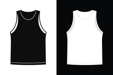 Black and white Color Men Tank Top Mock up 