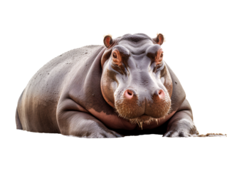 a hippo lying down