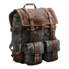 Backpack isolated white background, without shadow, single object, detailed, PNG dicut style.