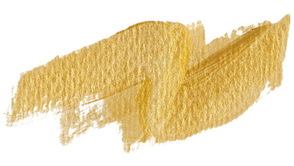 Metallic yellow paint stroke transparent png