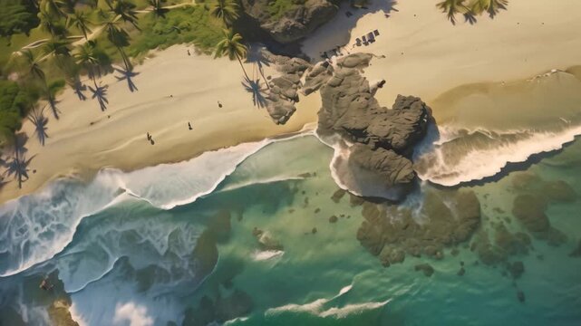 Aerial view of a beautiful beach in Maui, Hawaii, Hawaii Beach Aerial