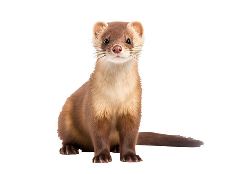 a brown and white ferret