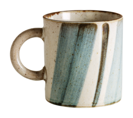 Rustic mug mockup with brush strokes design resource