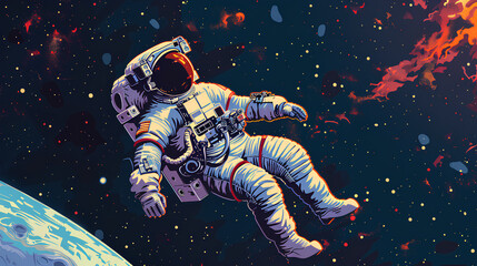 Astronaut in outer space, Astronaut in Spacesuit, Astronaut exploring outer space, 3d rendering, Generative AI