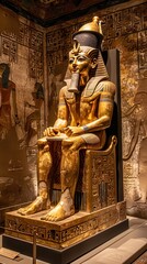 Golden Statue of an Egyptian Pharaoh