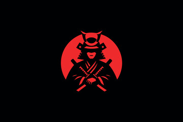 Fototapeta premium Japanese samurai logo