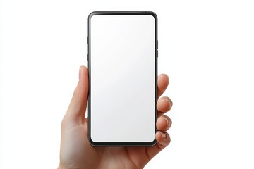 Blank Smartphone Mockup on Hand created with Generative AI