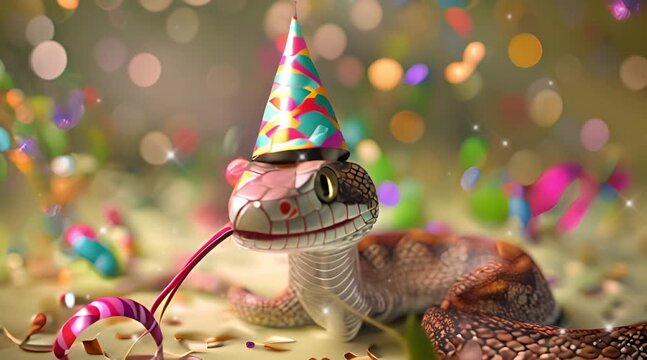 Portrait of a green snake. The conceptual year 2025, the year of the green snake.