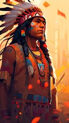 Native American or American Indian Indigenous_3 Generative, AI