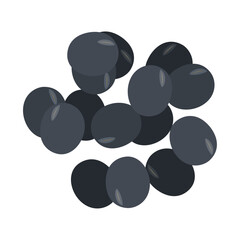 黒豆（黒大豆）。フラットなベクターイラスト。
Black soy beans. Flat vector illustration.