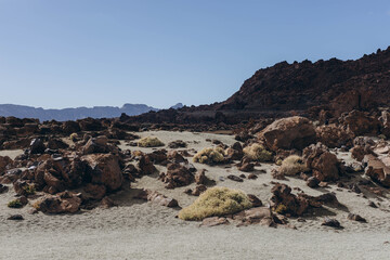 Panoramic view of the Teide volcano and . Tenerife Canary Islands Spain