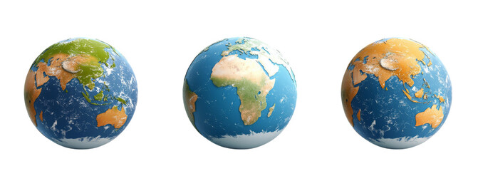 Planet earth globe isolated on transparent background