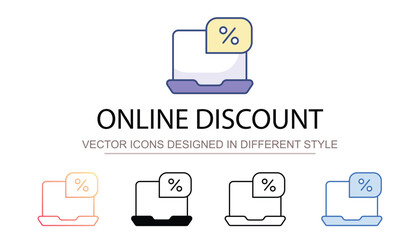 Online Discount icon design with white background stock illustration
