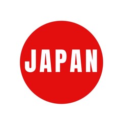Japan text sticker on white background