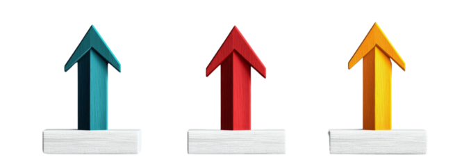 Arrow graph chart moving isolated on transparent background
