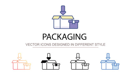 Packaging icon design with white background stock illustration
