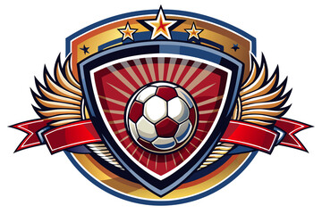 soccer ball and shield logo