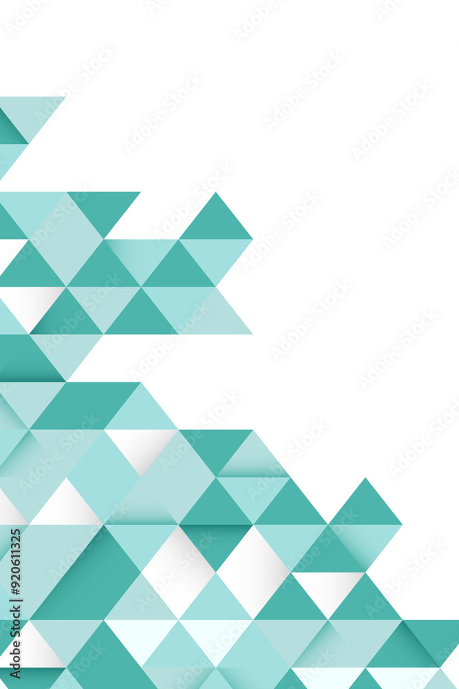 Wall mural turquoise triangle pattern design element