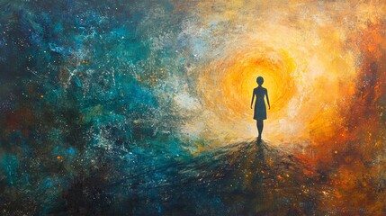 Symbolic journey from trauma to healing, depicting struggle, resilience, and recovery.