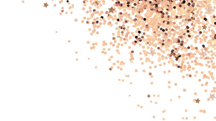 Rose gold confetti png festive blog banner transparent background