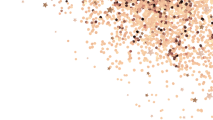 Rose gold confetti png festive blog banner transparent background