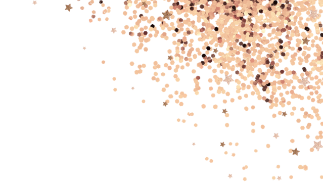 Rose gold confetti png festive blog banner transparent background
