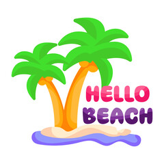 Trendy design sticker of palm tree 

