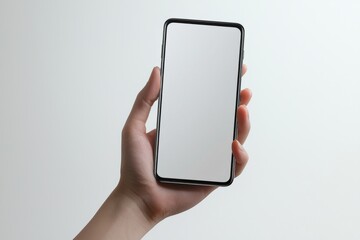 Blank Smartphone Mockup on Hand created with Generative AI
