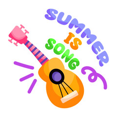      A string musical instrument, guitar sticker

