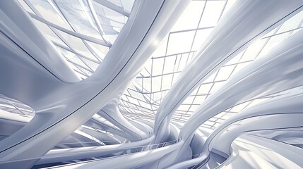 Abstract designs from the construction of the new business center buildings with ceiling roof