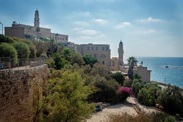Naklejka premium View from HaMidron Garden and Al bahar Mosque to the sea