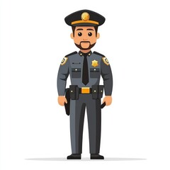Police Officer Illustration - Cartoon Character