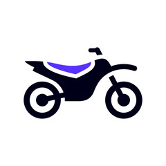 Fototapeta premium Motorbike transport flat icon, side view