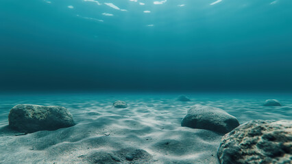 Fototapeta premium Underwater Background Of The Ocean Bottom