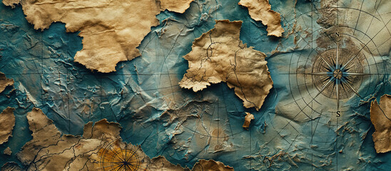 Naklejka premium Antique World Map