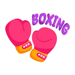 A hand covering sticker, flat design of gloves

