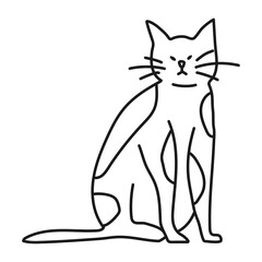 Cat png, doodle animal clipart, transparent background
