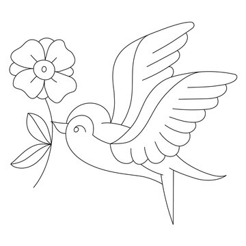recommend clip art: Hummingbird and Flower Line Art