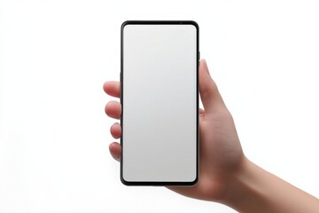 Blank Smartphone Mockup on Hand created with Generative AI