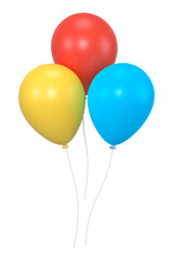 Party balloons icon  png sticker, 3D rendering illustration, transparent background