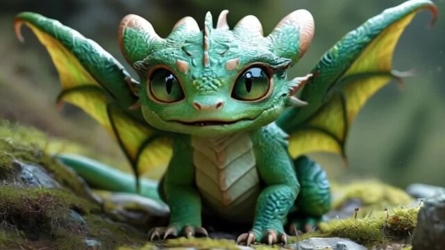 cute green dragon 
