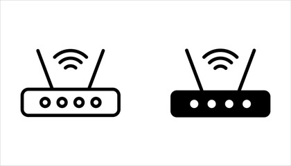 Wifi modem line icon set. linear style sign for mobile concept and web design. wifi router outline vector icon on white background