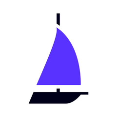 Sailboat flat icon, side view