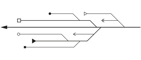 computer chip with circuit board, the networking of computer codding, internet system with arrows