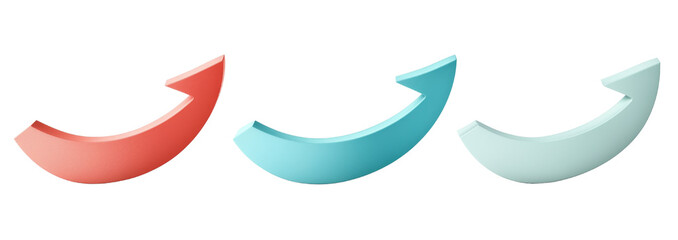 Fototapeta premium Curved arrow graph isolated on transparent background