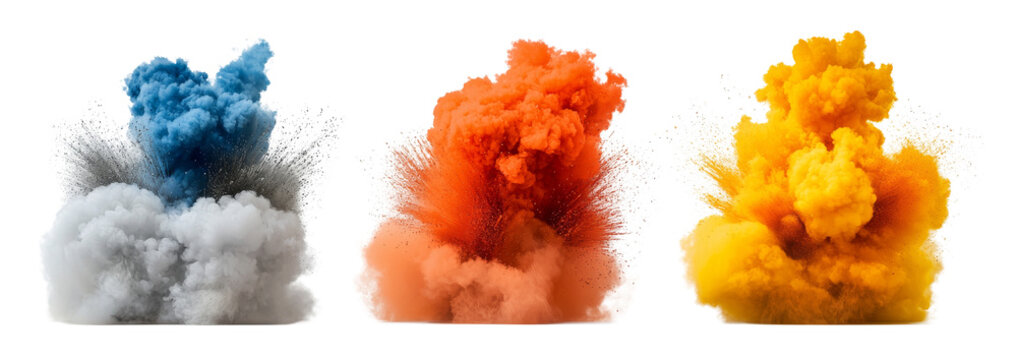 Large explosion isolated on transparent background