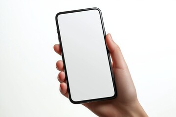 Blank Smartphone Mockup on Hand created with Generative AI
