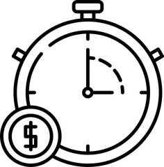 Timer icon outline vector illustration