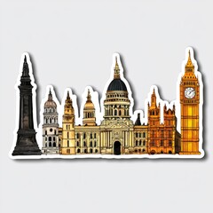 Obraz premium London Skyline Watercolor Illustration