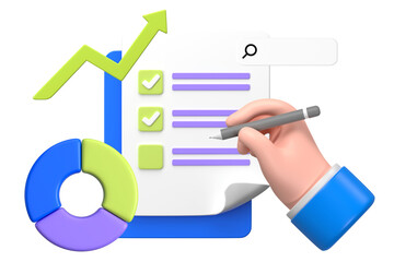 To do list png sticker, 3D graphic, transparent background